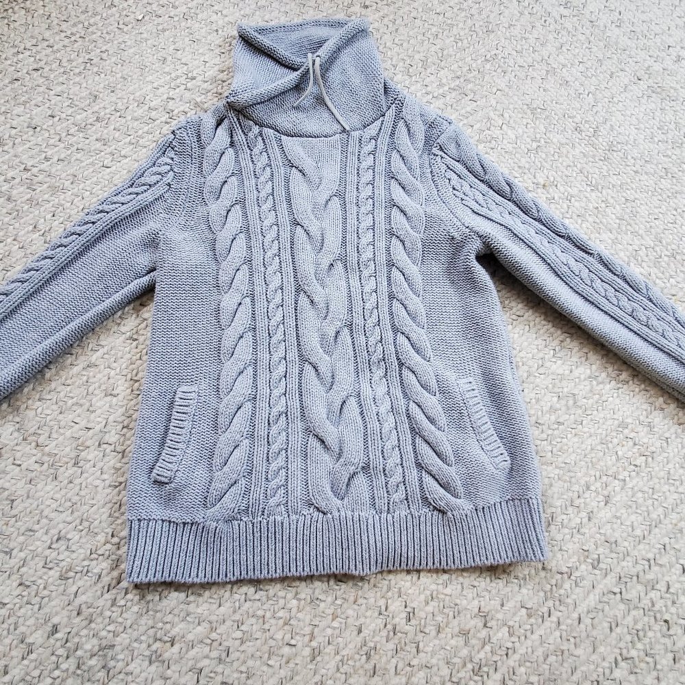 Women's Double L Mixed-Cable Sweater, Funnelneck, LL Bean XL